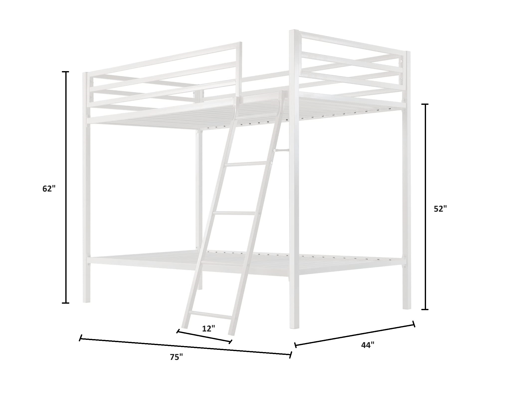 Hife Metal Bunk Bed In Ivory Powder Coating Finish – Universe Furniture's